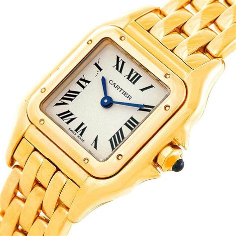 cartier panthere yellow gold watch|ladies cartier panthere gold watch.